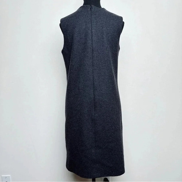 Lanvin Paris Wool Womens 40 Sleeveless Grey Sheath Dress - Picture 2 of 12